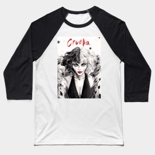 Cruella Fanart Baseball T-Shirt